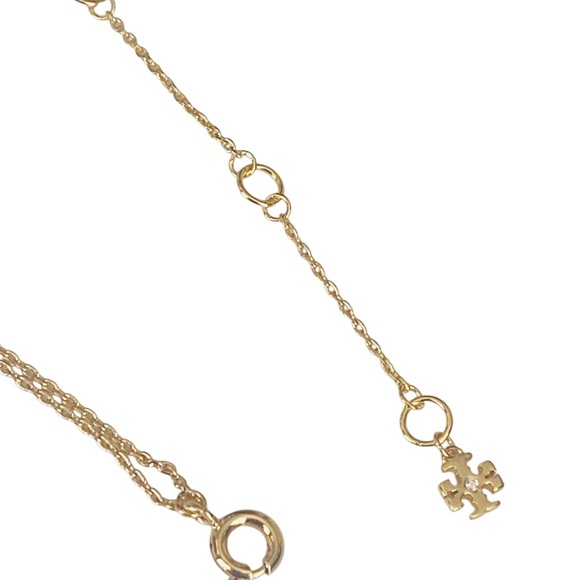NEW Tory Burch Gold Miller Stud Circle Pendant Necklace Tag Dust Bag Rtl $205 - Picture 5 of 5